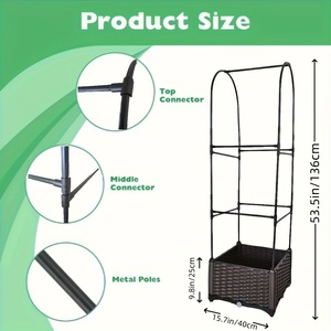 Garden Bed <strong>Planter</strong> <strong>Box</strong> with <strong>Trellis</strong>, Tomato <strong>Planters</strong> for Climbing Plants Vegetable Vine Flowers Outdoor Patio Tomato Cage - Product Image 3