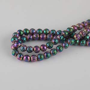 Vente en gros de perles en vrac de pierres précieuses <span class=keywords><strong>semi</strong></span>-précieuses volcaniques rondes colorées de 6mm/8mm/10mm pour la fabrication de bijoux bracelet à bricoler soi-même - Product Image 6