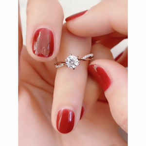 Anello in pietra cubica da 1 carato per donna con anelli in argento Sterling S925 per coppie - Product Image 1