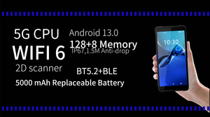 Ygf F35 Android cầm tay PDA mã vạch hàng tồn kho/Chứng Khoán công nghiệp NFC di động dữ liệu thiết bị đầu cuối 8GB RAM + 128GB Rom Octa-core 2.4GHz - Product Image 3