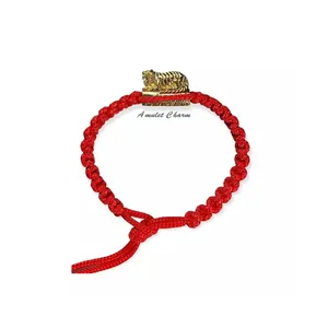 Top Selling Tiger Bracelet Nylon Red and Black Bang Phra Temple Powerful Thai Amulet Jewelry From Thailand