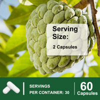 Cápsulas de Guanábana 24 en 1, Mezcla de Musgo Marino, Melena de León, Shilajit, Suplemento Dietético Natural a Base de Plantas para Adultos, 60 Cápsulas