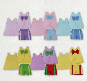 Conjuntos de Ropa para Hermanas Bebés Niñas, Túnica sin Mangas con Lazos en la Espalda y Pantalones Cortos con Volantes - Product Image 1