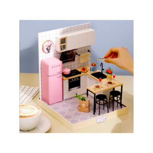 บ้านตุ๊กตาไม้ DIY พร้อมเฟอร์นิเจอร์,ของเล่นประกอบบ้านตุ๊กตาจำลองหรูหราสำหรับเด็กของขวัญสำหรับเด็กผู้หญิง - Product Image 1