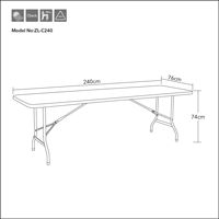 Table pliante rectangulaire populaire de 8 pieds en plastique HDPE blanc pour événements intérieurs/extérieurs, fêtes, mariages, pique-niques et repas