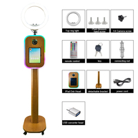 2026 Harga Pabrik Vintage&retro Photo Booth Portabel Cocok untuk iPad 10.2-13 inci Mesin Photo Booth iPad Dslr Motif Kayu