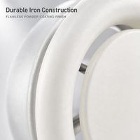 Diffuseur d'air circulaire moderne et élégant en métal blanc pour plafond, avec valve à disque réglable pour la ventilation de la maison et du bureau