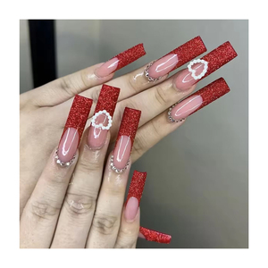 Arte de <span class=keywords><strong>uñas</strong></span> 24 unids/caja Abs <span class=keywords><strong>Color</strong></span> <span class=keywords><strong>rojo</strong></span> ataúd francés diseños <span class=keywords><strong>uñas</strong></span> de dedo <span class=keywords><strong>uñas</strong></span> artificiales acrílico Prensa en <span class=keywords><strong>uñas</strong></span> de alta calidad - Product Image 1