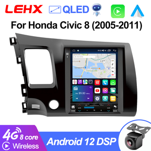 Lehx 8 core cho Tesla phong cách Android 12 Auto Carplay 4 gam đối với honda civic 2005 2006-2011 đài phát thanh xe đa phương tiện Máy nghe nhạc <span class=keywords><strong>GPS</strong></span> <span class=keywords><strong>navigation</strong></span> - Product Image 2