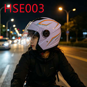 LXG, Casco Aperto da Moto con Visiera Antigraffio e Imbottitura Morbida, Cinturino Regolabile per il Mento, Scenografia Montagna in Distanza HSE001 - Product Image 5