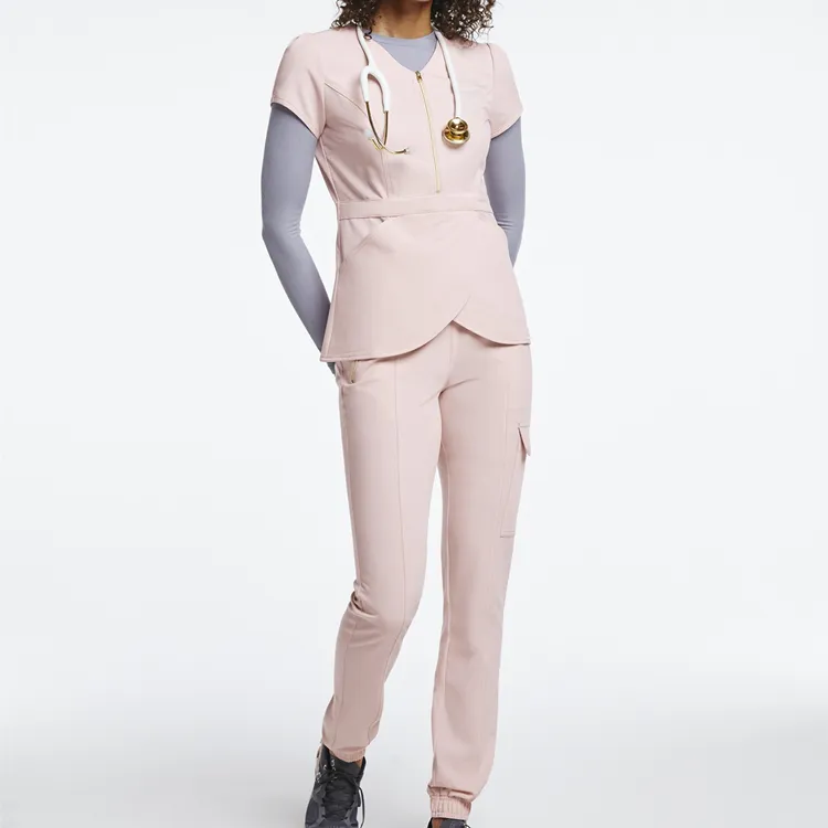 Wholesale uniformes de enfermera para hospital Medic Uniform Hospital Suit Zipper Scrubs Top Vendors Uniforms for Women