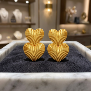 Ensemble de boucles d'oreilles en laiton doré plaqué or 18 carats, plaqué platine, rhodium, argent Tai, design ethnique, fleurs dorées, cœur, pour unisexe - Product Image 2