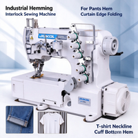 Machine à coudre industrielle à entraînement direct, point de recouvrement, avec arrêt des aiguilles supérieur et inférieur, pour ourlets, pour usage en usine de confection