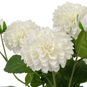 Flores Artificiales de Diseño Popular para Interiores y Exteriores, Flores Artificiales de Dalia Blancas - Product Image 3