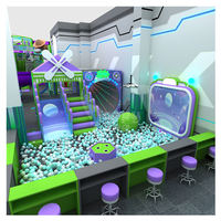 Équipement de terrain de jeu intérieur moderne certifié sécurité multi-niveaux avec piscine à balles et toboggan pour centre commercial