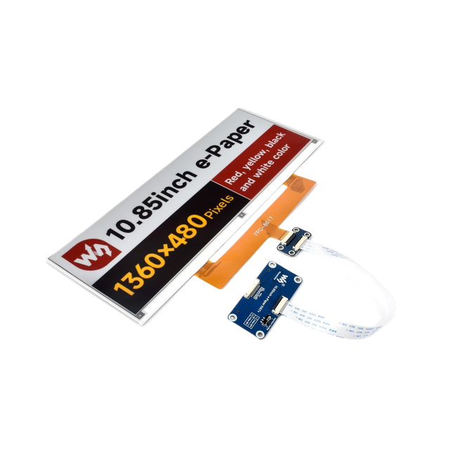 ZYSY 10.85 Inch E-Paper Display (G), E-ink, 1360x480, Red/Yellow/Black/White, SPI Interface