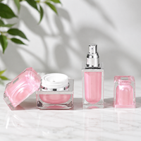 Pot cosmétique carré en acrylique tendance, flacon de 30/60/100/120 ml, emballage rose pour lotion, sérum de soin de la peau 30G/50G
