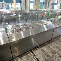 Station de buffet réfrigérée commerciale, vitrine à aliments froids autonome, à réfrigération économe en énergie pour pâtisserie