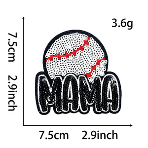 Patch brodé personnalisé de football, design haute densité, logo découpé au laser, paillettes, à thermocoller sur vêtements - Product Image 4