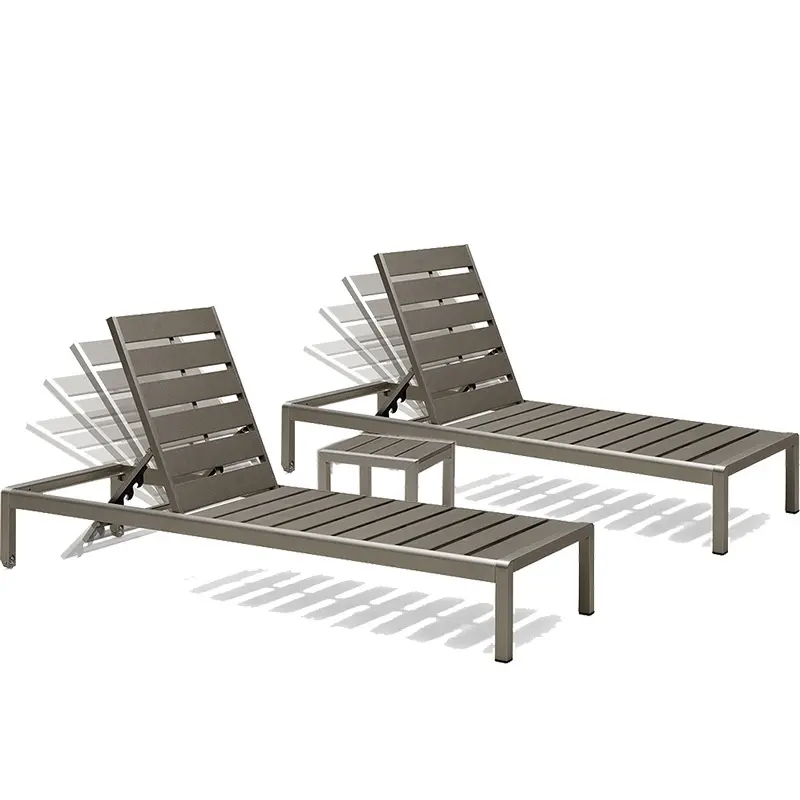 Hotel praia espreguiçadeiras plástico madeira chaise lounge espreguiçadeira espreguiçadeira para jardim mobiliário de exterior