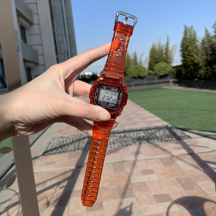 Jelly red silver buckle