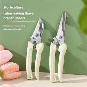Wholesale Industrial DIY Plastic Handle Stainless Steel Blade Sharp Anti-Slip Grip Curved Head Pruning Shears Garden <b>Tool</b> Spring - Product Image 2