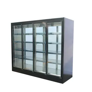 Supermarket Commercial Vertical Upright Freezers Display Beverage Cooler Refrigerator Showcase With Glass Door Freezer