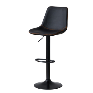 <span class=keywords><strong>Chaise</strong></span> <span class=keywords><strong>de</strong></span> <span class=keywords><strong>bar</strong></span> moderne réglable en cuir BC-002 avec structure en métal <span class=keywords><strong>et</strong></span> repose-pieds, noire, usage commercial pour hôtel <span class=keywords><strong>et</strong></span> restaurant - Product Image 1