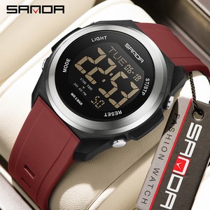 SANDA 2199 นาฬิกาดิจิตอลสำหรับนักเรียนแบบยูนิเซ็กซ์, นาฬิกาข้อมืออิเล็กทรอนิกส์กันน้ำอเนกประสงค์พร้อมไฟ LED สีสันสดใส - Product Image 2