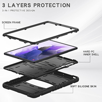 [Étui pour Samsung Tab S10 +/S9 Plus/S9 Fe] Étui pour tablette pliable multi-angle antichoc pour Samsung Galaxy Tab S7 FE 12.4 pouces