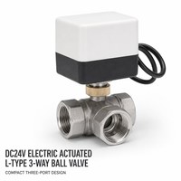 Vanne à boisseau sphérique motorisée 3 voies DC24V, filetage 1'' en acier inoxydable 304, actionneur électrique, vanne de régulation de débit d'eau OEM