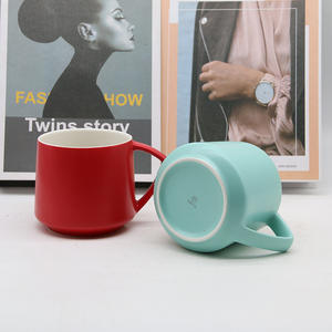 Mug en céramique 420 ml, couleur macaron, design isolant anti-vent – Idéal <span class=keywords><strong>pour</strong></span> le petit-déjeuner au bureau, <span class=keywords><strong>cadeau</strong></span> d'affaires, compatible lave-vaisselle et micro-ondes, réutilisable - Product Image 3