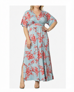 Nouvelle Collection Été – Robes Décontractées Plissées Col V pour Femme, Style Vacances, Imprimé Floral Chinois, Manches Courtes, Grandes Tailles - Product Image 1