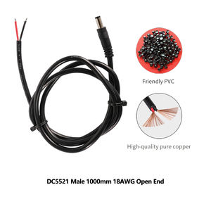 สายไฟ DC ขนาด 5.5 มม. x 2.1 มม. รุ่น 5521 หัวเสียบตัวผู้ สายทองแดงเปลือย 18AWG ฉนวน PVC ยาว 1 เมตร (<span class=keywords><strong>3.3</strong></span> ฟุต) สำหรับอุตสาหกรรม ใช้กับเราเตอร์แบบแขวน - Product Image 2