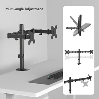 Support de moniteur VESA pour bureau, réglable en hauteur, avec bras double pour moniteur