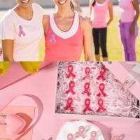 Pin Bros Logam Khusus untuk Kesadaran Kanker Payudara, Bros Enamel Pink Oktober untuk Hari Kanker Payudara