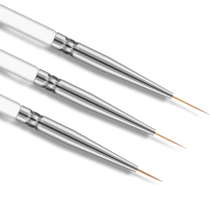 Ensemble de 3 pinceaux à ongles en cristal transparent, stylo à ligne fine, stylo de sculpture avec crochet pour la peinture couleur et le nail art - Product Image 4