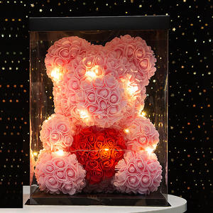 Regali all'ingrosso di san valentino 40cm rosa artificiale orsetti conservati fiori <span class=keywords><strong>Rose</strong></span> <span class=keywords><strong>orsacchiotto</strong></span> - Product Image 2