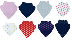 Bavoir bandana en coton absorbant biologique super doux, meilleure qualité, mignon, fleur, animal, imprimé, design uni, bouton pression, bébés - Product Image 3