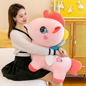 Vendita calda di 30cm arcobaleno unicorno peluche in morbido rosa di cotone coniglio di peluche di dimensioni personalizzate PP cotone 1 pz/pp borsa per ragazza - Product Image 2