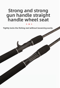 Caña giratoria de pesca costera de 2 secciones, peso ligero, fundición de carbono, 1,65 M, 1,8 m, 2,1 m, 2,4 m - Product Image 5