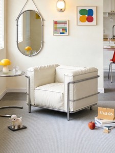 Poltrona Singola Stile Mid-Century, Sedia da Salotto Minimalista Design Bauhaus per Soggiorno <span class=keywords><strong>e</strong></span> B&B, <span class=keywords><strong>Divano</strong></span> Confortevole - Product Image 2