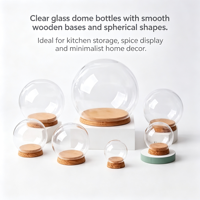 Dôme de présentation en verre de haute qualité TS avec base en liège, surface transparente estampillée or pour la décoration