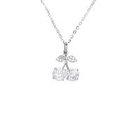 Sélection brillante S925 argent pur 50 points Moissanite cerise collier été véritable pendentif lumière luxe niche clavicule chaîne