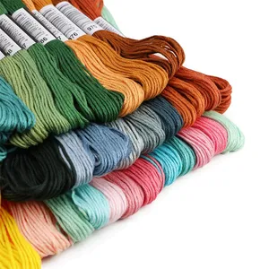 Hot Sale 100 Colors Polyester Embroidery Threads Colorful Set Box Cross Stitch Embroidery Thread For DIY