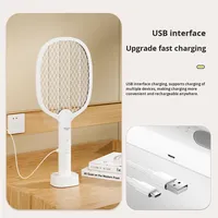 Lampe anti-moustiques électrique 2-en-1 rechargeable USB, lumière ambiante LED non toxique, lumière violette, portée 11-20 m