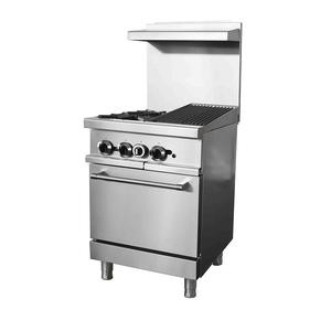 Commercial Kitchen Equipment Standing <strong>Cooking</strong> Ranges 12" Charbroiler +2 <strong>Top</strong> Burners with Oven - Product Image 1
