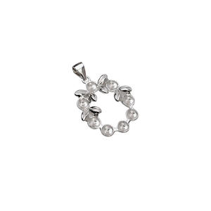 Collar Wenchi de Plata S925, Edición Coreana, con Colgante de Flor Pequeña, 8 Cuentas y Perla Hueca de 5-5.5 mm Incrustada, Cadena para Clavícula - Product Image 5