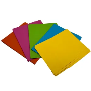 Pasta de arquivo de projeto em forma de L transparente vermelho/azul/verde/amarelo, folha protetora de papel tamanho A4, pasta de Manila sem furo