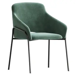 Cadeira de mesa de computador, cadeira elegante de tecido verde confortável para quarto e lazer